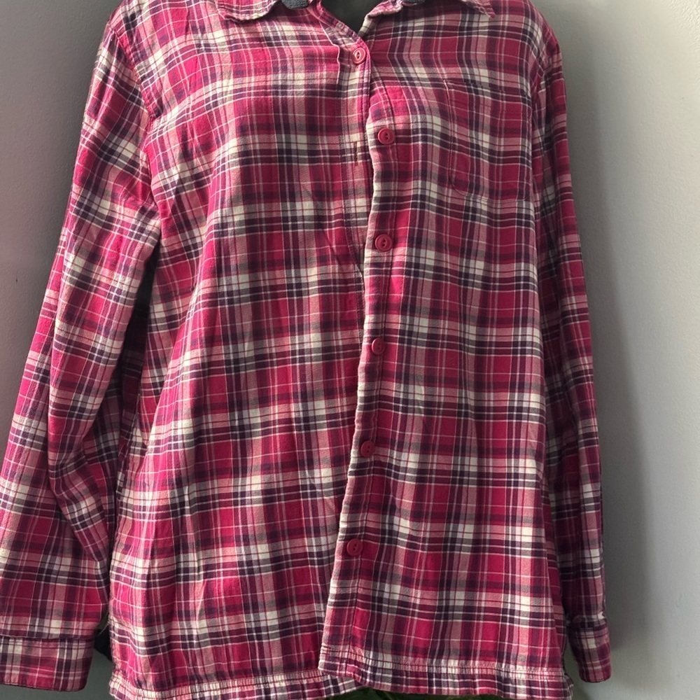 🍍L.L.BEAN FLEECE LINED, BUTTON UP 🍍FLANNEL🍍SIZE LARGE🍍